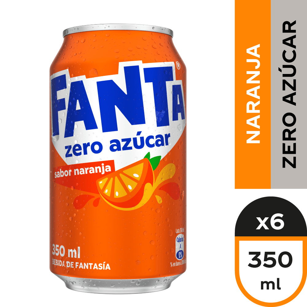 Fanta Zero Azúcar 6 x 350 ml.